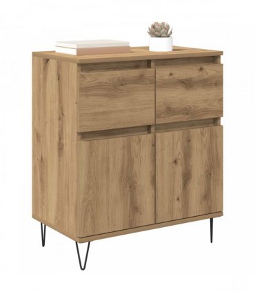 vidaXL Sideboard Artisan Oak 60 x 35 x 70 cm Engineered Wood and Iron — V0672040469