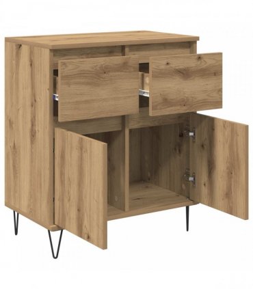 vidaXL Sideboard Artisan Oak 60 x 35 x 70 cm Engineered Wood and Iron — V0672040469