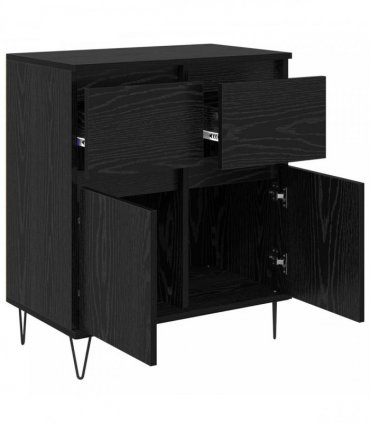 vidaXL Sideboard Black Oak 60 x 35 x 70 cm Engineered Wood and Iron — V0672040470