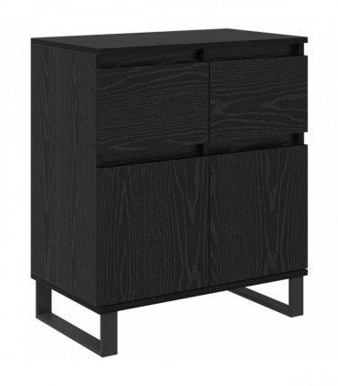vidaXL Sideboard Black Oak 60 x 35 x 70 cm Engineered Wood and Iron — V0672040472