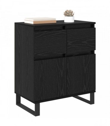 vidaXL Sideboard Black Oak 60 x 35 x 70 cm Engineered Wood and Iron — V0672040472