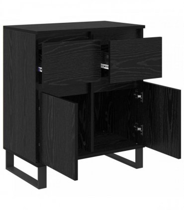vidaXL Sideboard Black Oak 60 x 35 x 70 cm Engineered Wood and Iron — V0672040472