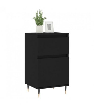 vidaXL Sideboards 2 pcs Black 40x35x70 cm Engineered Wood