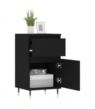 vidaXL Sideboards 2 pcs Black 40x35x70 cm Engineered Wood