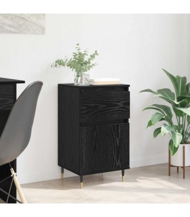 vidaXL Sideboard Black Oak 40 x 35 x 70 cm Engineered Wood and Iron — V0672040491