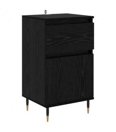 vidaXL Sideboard Black Oak 40 x 35 x 70 cm Engineered Wood and Iron — V0672040491