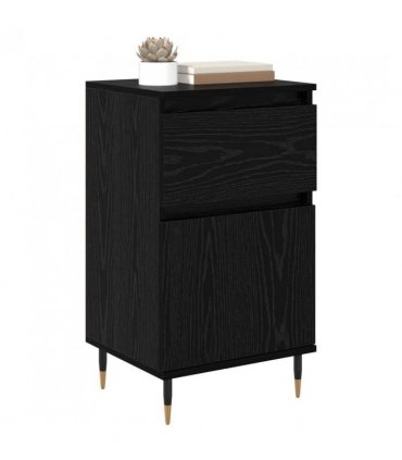 vidaXL Sideboard Black Oak 40 x 35 x 70 cm Engineered Wood and Iron — V0672040491