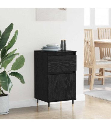 vidaXL Sideboard Black Oak 40 x 35 x 70 cm Engineered Wood and Iron — V0672040491