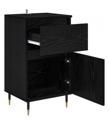 vidaXL Sideboard Black Oak 40 x 35 x 70 cm Engineered Wood and Iron — V0672040491
