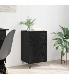 vidaXL Sideboard with Drawer Black oak 35 x 40 x 70 cm Engineered wood — V0672040497
