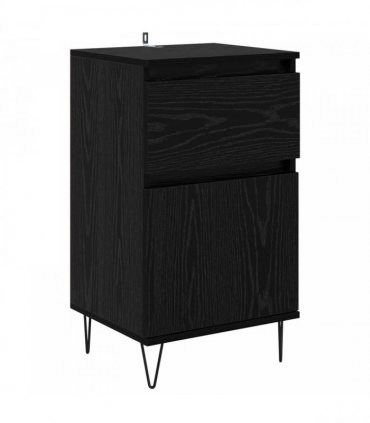 vidaXL Sideboard with Drawer Black oak 35 x 40 x 70 cm Engineered wood — V0672040497