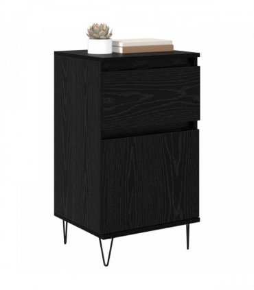 vidaXL Sideboard with Drawer Black oak 35 x 40 x 70 cm Engineered wood — V0672040497