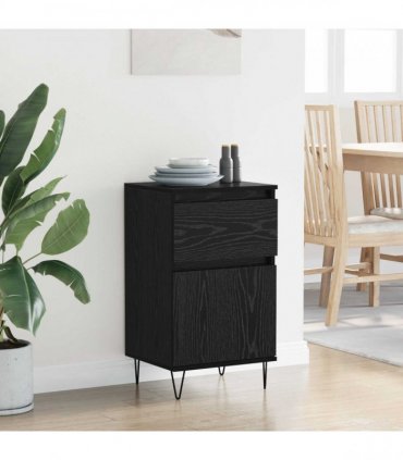 vidaXL Sideboard with Drawer Black oak 35 x 40 x 70 cm Engineered wood — V0672040497