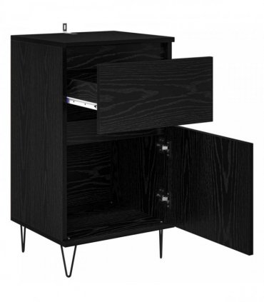 vidaXL Sideboard with Drawer Black oak 35 x 40 x 70 cm Engineered wood — V0672040497