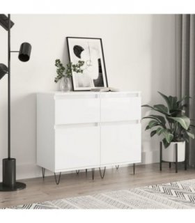 vidaXL Sideboards 2 pcs High Gloss White 40x35x70 cm Engineered Wood — V0672040503