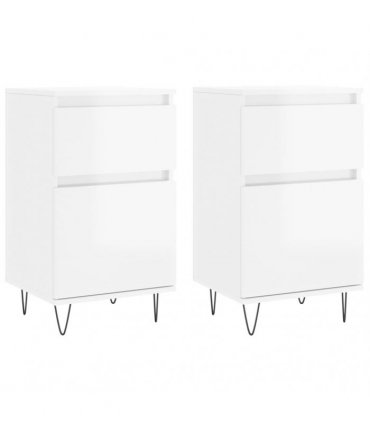 vidaXL Sideboards 2 pcs High Gloss White 40x35x70 cm Engineered Wood — V0672040503