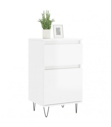 vidaXL Sideboards 2 pcs High Gloss White 40x35x70 cm Engineered Wood — V0672040503