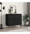 vidaXL Sideboards 2 pcs Black 40x35x70 cm Engineered Wood — V0672040505