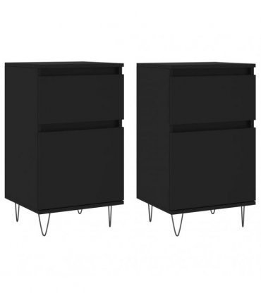 vidaXL Sideboards 2 pcs Black 40x35x70 cm Engineered Wood — V0672040505