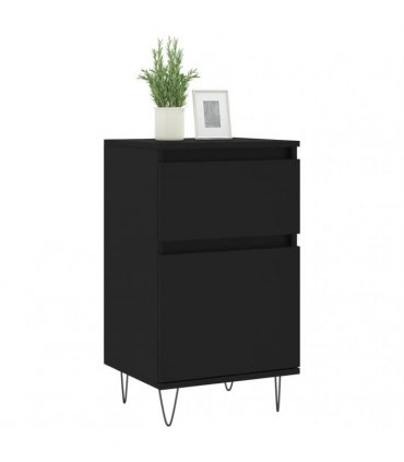 vidaXL Sideboards 2 pcs Black 40x35x70 cm Engineered Wood — V0672040505