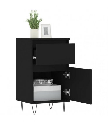 vidaXL Sideboards 2 pcs Black 40x35x70 cm Engineered Wood — V0672040505