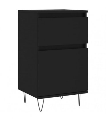 vidaXL Sideboards 2 pcs Black 40x35x70 cm Engineered Wood — V0672040505