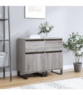vidaXL Sideboards 2 pcs Grey Sonoma 40x35x70 cm Engineered Wood