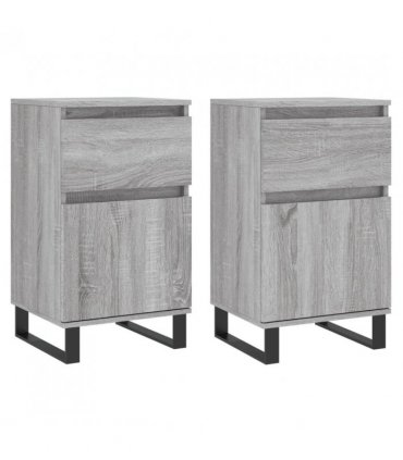 vidaXL Sideboards 2 pcs Grey Sonoma 40x35x70 cm Engineered Wood