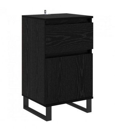 vidaXL Sideboard with Drawer Black oak 35 x 40 x 70 cm Engineered wood — V0672040515