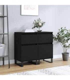 vidaXL Sideboards 2 pcs Black 40x35x70 cm Engineered Wood — V0672040517