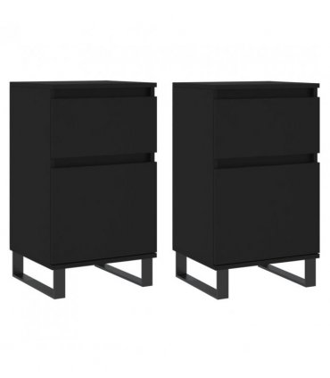 vidaXL Sideboards 2 pcs Black 40x35x70 cm Engineered Wood — V0672040517