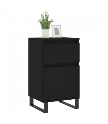 vidaXL Sideboards 2 pcs Black 40x35x70 cm Engineered Wood — V0672040517