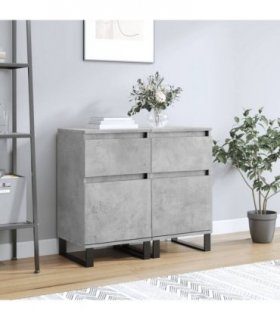 vidaXL Sideboards 2 pcs Concrete Grey 40x35x70 cm Engineered Wood — V0672040520