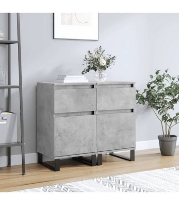 vidaXL Sideboards 2 pcs Concrete Grey 40x35x70 cm Engineered Wood — V0672040520