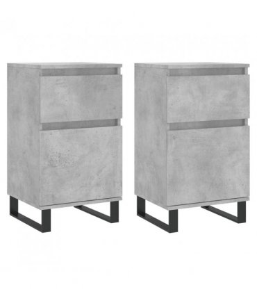vidaXL Sideboards 2 pcs Concrete Grey 40x35x70 cm Engineered Wood — V0672040520