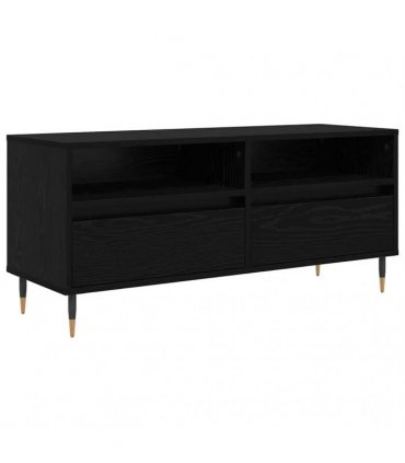 vidaXL TV Cabinet with Drawer Black Oak 100 x 34.5 x 44.5 cm — V0672040568