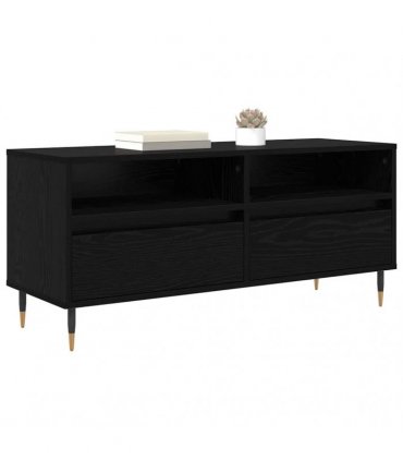 vidaXL TV Cabinet with Drawer Black Oak 100 x 34.5 x 44.5 cm — V0672040568