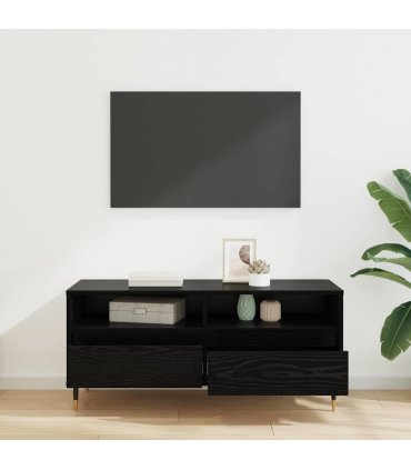 vidaXL TV Cabinet with Drawer Black Oak 100 x 34.5 x 44.5 cm — V0672040568