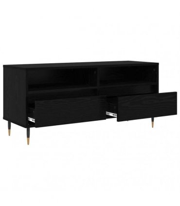 vidaXL TV Cabinet with Drawer Black Oak 100 x 34.5 x 44.5 cm — V0672040568
