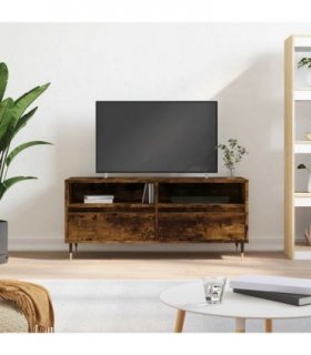 vidaXL TV Cabinet Smoked Oak 100x34.5x44.5 cm Engineered Wood — V0672040570