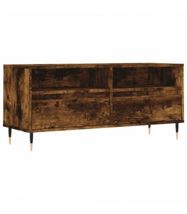 vidaXL TV Cabinet Smoked Oak 100x34.5x44.5 cm Engineered Wood — V0672040570