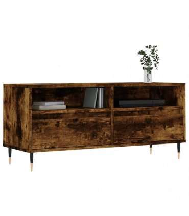 vidaXL TV Cabinet Smoked Oak 100x34.5x44.5 cm Engineered Wood — V0672040570