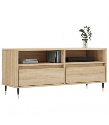 vidaXL TV Cabinet Sonoma Oak 100x34.5x44.5 cm Engineered Wood — V0672040573