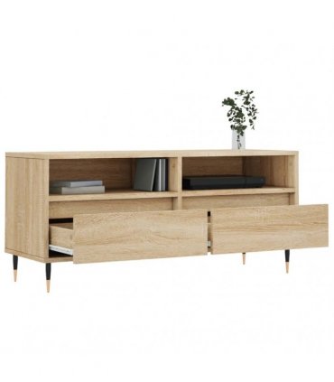 vidaXL TV Cabinet Sonoma Oak 100x34.5x44.5 cm Engineered Wood — V0672040573