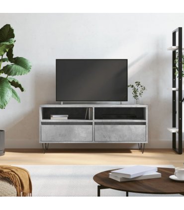 vidaXL TV Cabinet Concrete Grey 100x34.5x44.5 cm Engineered Wood — V0672040577