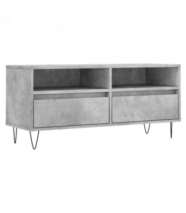 vidaXL TV Cabinet Concrete Grey 100x34.5x44.5 cm Engineered Wood — V0672040577