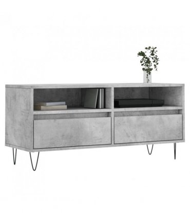 vidaXL TV Cabinet Concrete Grey 100x34.5x44.5 cm Engineered Wood — V0672040577