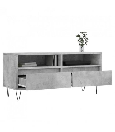 vidaXL TV Cabinet Concrete Grey 100x34.5x44.5 cm Engineered Wood — V0672040577