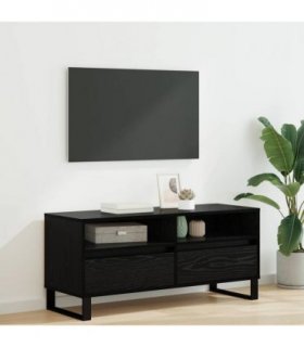 vidaXL TV Cabinet with Drawer Black Oak 100 x 34.5 x 44.5 cm — V0672040582