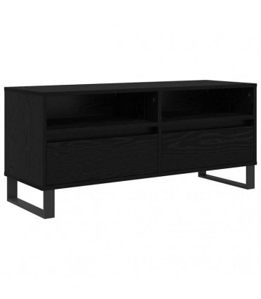 vidaXL TV Cabinet with Drawer Black Oak 100 x 34.5 x 44.5 cm — V0672040582